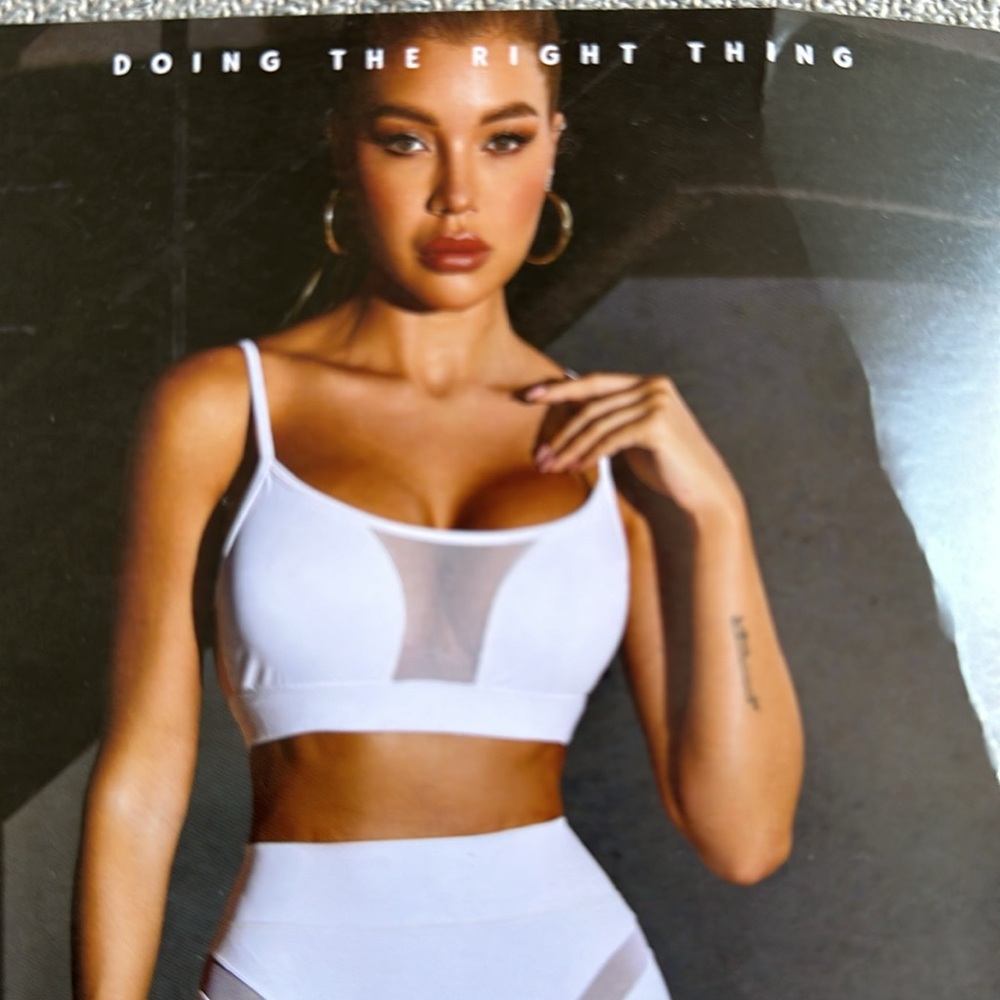 ATHLETIC wear top with sheer panel